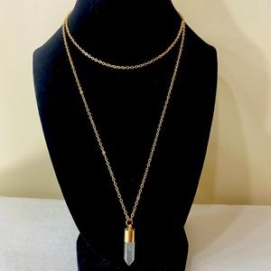 Gold Chain Crystal Necklace